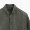 Chemise fluide en lin rayée Chemise fluide en lin rayée