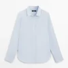 Chemise fluide à fines rayures 100 % lin Chemise fluide à fines rayures 100 % lin