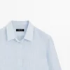 Chemise fluide à fines rayures 100 % lin Chemise fluide à fines rayures 100 % lin