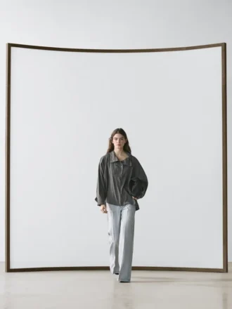 Chemise fluide à rayures avec col