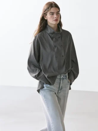 Chemise fluide à rayures avec col