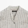 Chemise fluide à rayures avec col montant Chemise fluide à rayures avec col montant