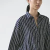 Chemise fluide à rayures avec détail de poche
