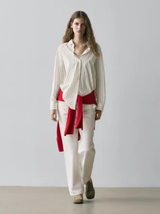 Chemise fluide à rayures tricolores