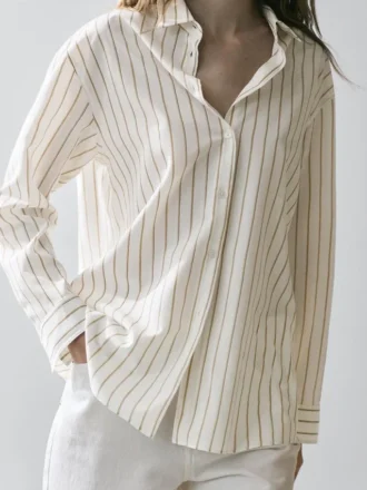 Chemise fluide à rayures tricolores