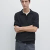 Chemise à manches courtes en maille texturée