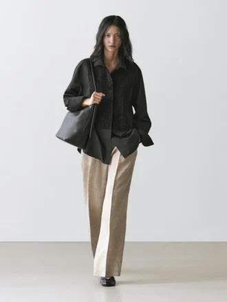 Chemise à plastron avec détails brodés