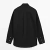 Chemise à plastron avec détails brodés Chemise à plastron avec détails brodés