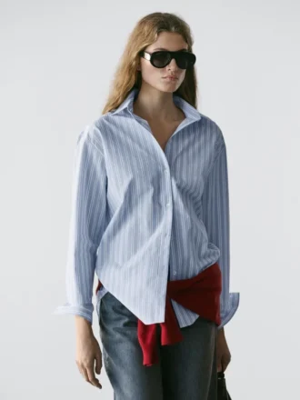 Chemise rayée 100 % coton