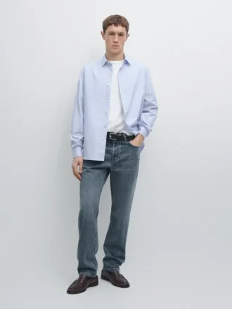 Chemise rayée 100 % coton, coupe classique