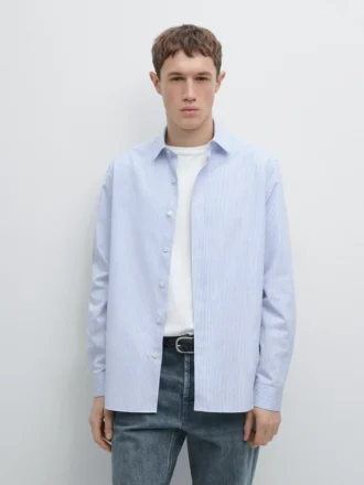 Chemise rayée 100 % coton, coupe classique