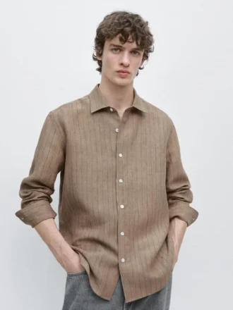 Chemise rayée 100 % lin