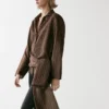 Chemise rayée avec détail d’écharpe Chemise rayée avec détail d’écharpe