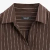 Chemise rayée avec détail d’écharpe Chemise rayée avec détail d’écharpe