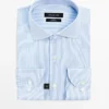 Chemise slim en sergé rayé