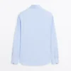 Chemise slim en sergé rayé