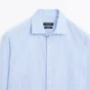 Chemise slim en sergé rayé