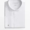 Chemise slim fit en coton avec doubles poignets Chemise slim fit en coton avec doubles poignets