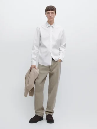 Chemise slim fit en mélange de coton stretch