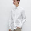 Chemise slim fit en mélange de coton stretch