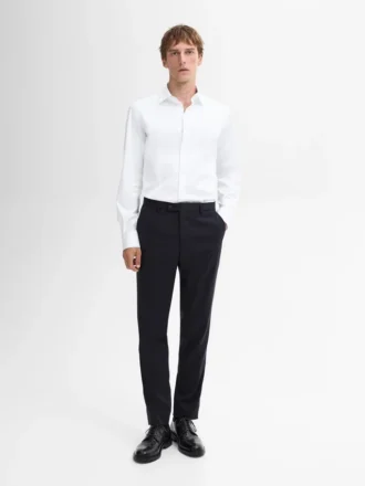Chemise slim fit en popeline 100 % coton