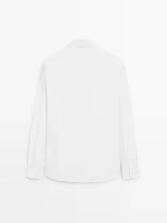 Chemise slim fit en popeline 100 % coton