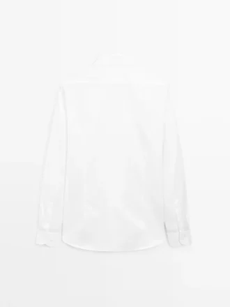 Chemise slim fit en sergé 100 % coton