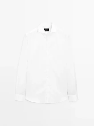 Chemise slim fit en sergé 100 % coton