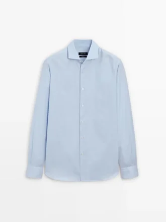 Chemise slim fit à micro-carreaux 100 % coton