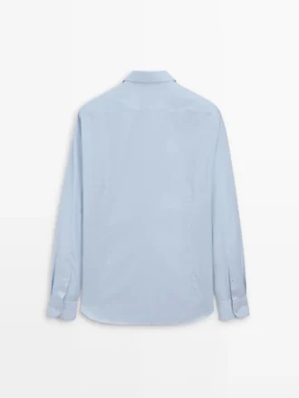 Chemise slim fit à micro-carreaux 100 % coton