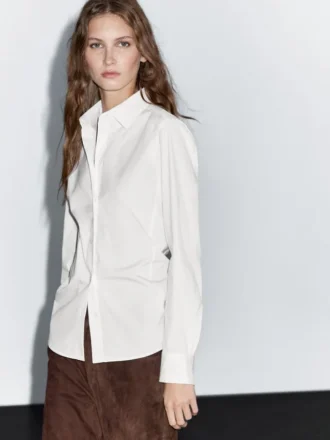 Chemise stretch en coton mélangé