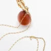 Collier à chaîne avec pendentif en verre en forme de citron Collier à chaîne avec pendentif en verre en forme de citron