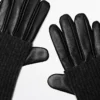 Gants en cuir nappa et tricot contrastés Gants en cuir nappa et tricot contrastés