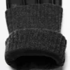 Gants en cuir nappa et tricot contrastés Gants en cuir nappa et tricot contrastés