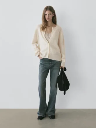 Gilet en laine à mailles torsadées