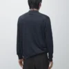 Gilet en maille mélangée de laine avec col à revers Gilet en maille mélangée de laine avec col à revers
