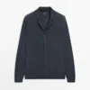 Gilet en maille mélangée de laine avec col à revers Gilet en maille mélangée de laine avec col à revers