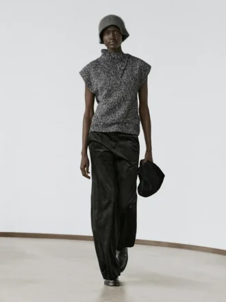 Gilet en maille Moulina avec col