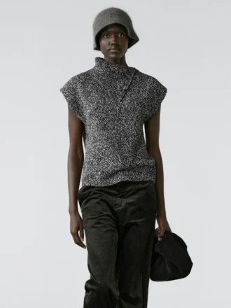 Gilet en maille Moulina avec col