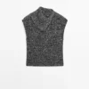 Gilet en maille Moulina avec col Gilet en maille Moulina avec col