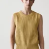 Gilet en tricot de coton à col rond Gilet en tricot de coton à col rond