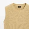 Gilet en tricot de coton à col rond Gilet en tricot de coton à col rond
