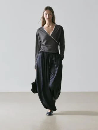 Gilets croisés en maille avec détails en dentelle