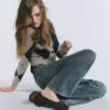 Gilets en maille argyle en coton mélangé Gilets en maille argyle en coton mélangé
