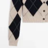 Gilets en maille argyle en coton mélangé Gilets en maille argyle en coton mélangé