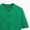 Gilets en maille à manches courtes en coton mélangé Gilets en maille à manches courtes en coton mélangé