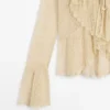 Gilets en mélange de lin avec détails à volants Gilets en mélange de lin avec détails à volants