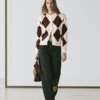 Gilets en tricot argyle de coton Gilets en tricot argyle de coton