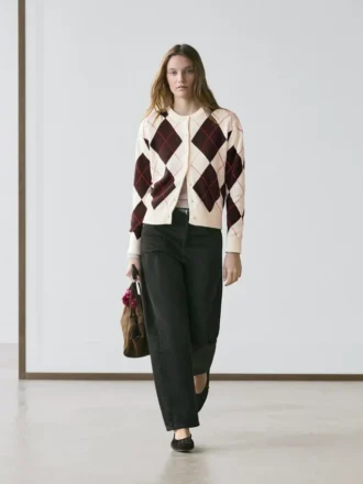 Gilets en tricot argyle de coton