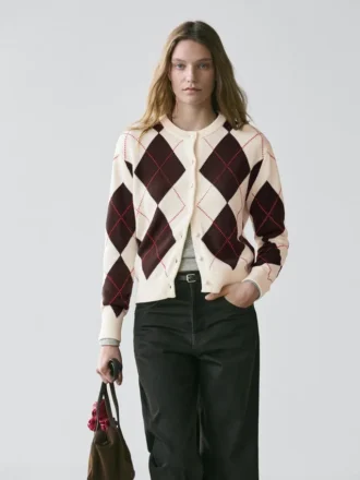 Gilets en tricot argyle de coton